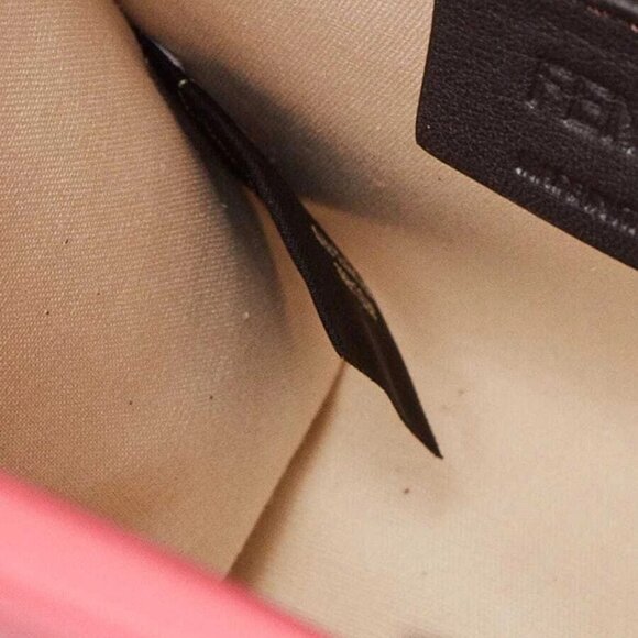 Fendi Beige/Pink Patent Leather and Canvas Sunshine Mini Crossbody Tote Bag - Picture 9 of 11